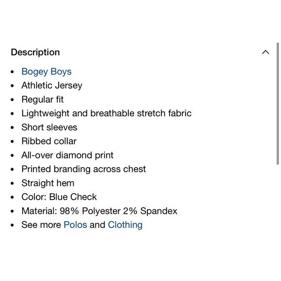 Bogey Boys Blue Checkered Short Sleeve Golf Polo Shirt Men’s Medium - Picture 2 of 6